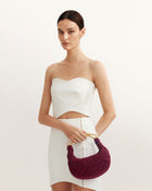 Orla Weave Handbag - Claret
