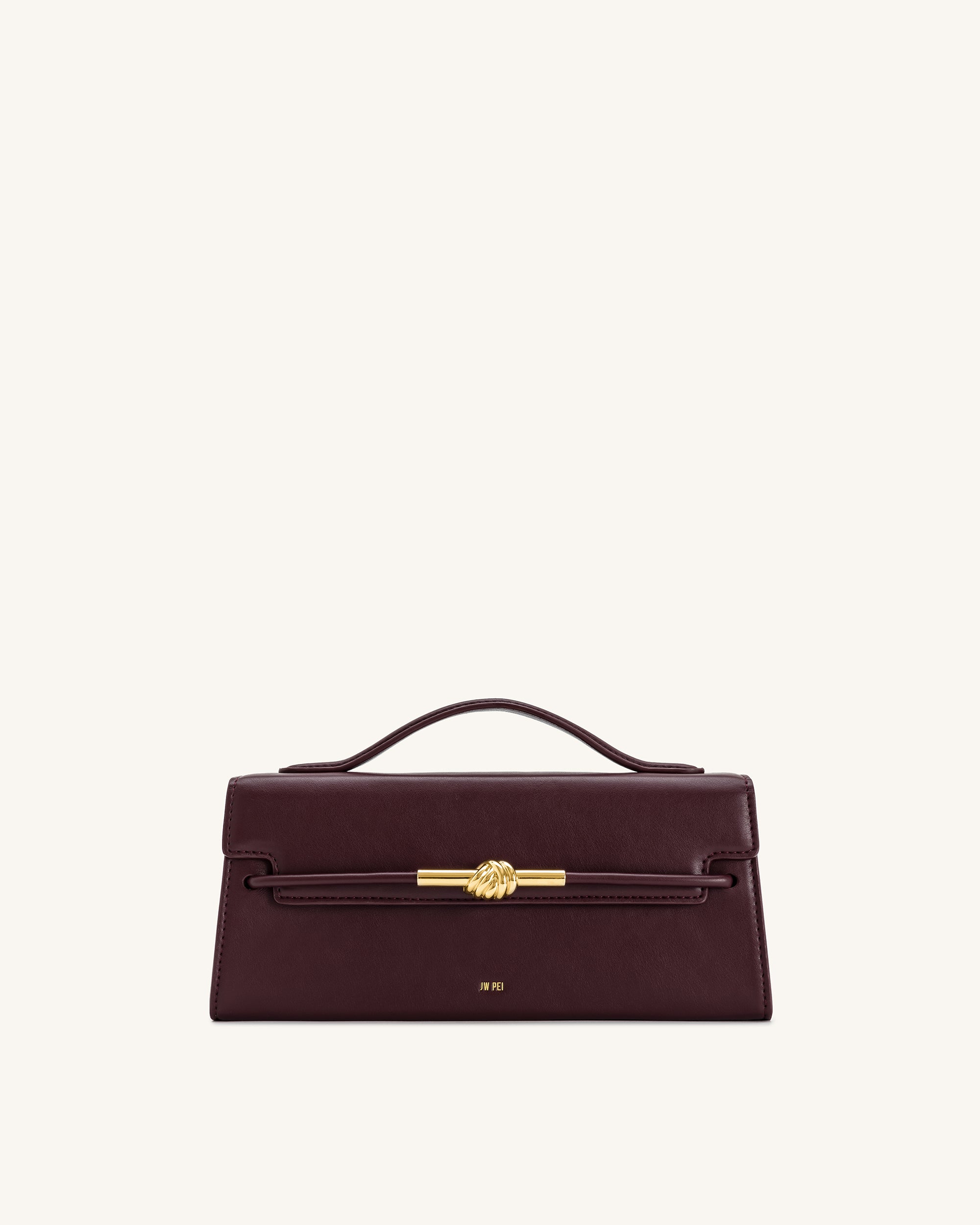 Lena Metal Rope Knot Top Handle Bag - Deep Claret