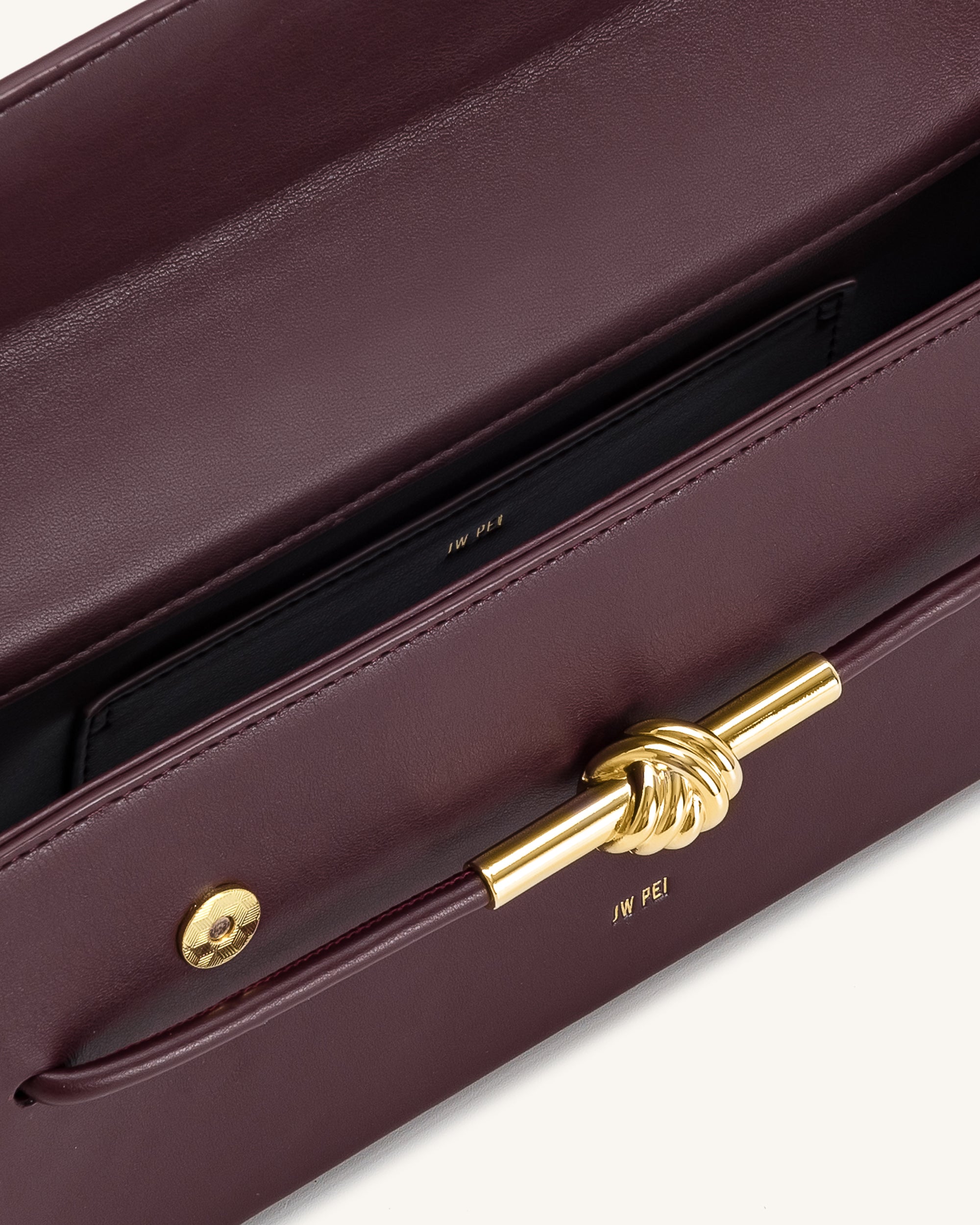 Lena Metal Rope Knot Top Handle Bag - Deep Claret | JW PEI