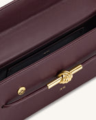 Lena Metal Rope Knot Top Handle Bag - Deep Claret