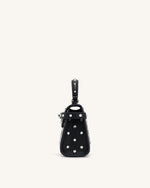 Elise Artificial Crystal Top Handle Bag - Black
