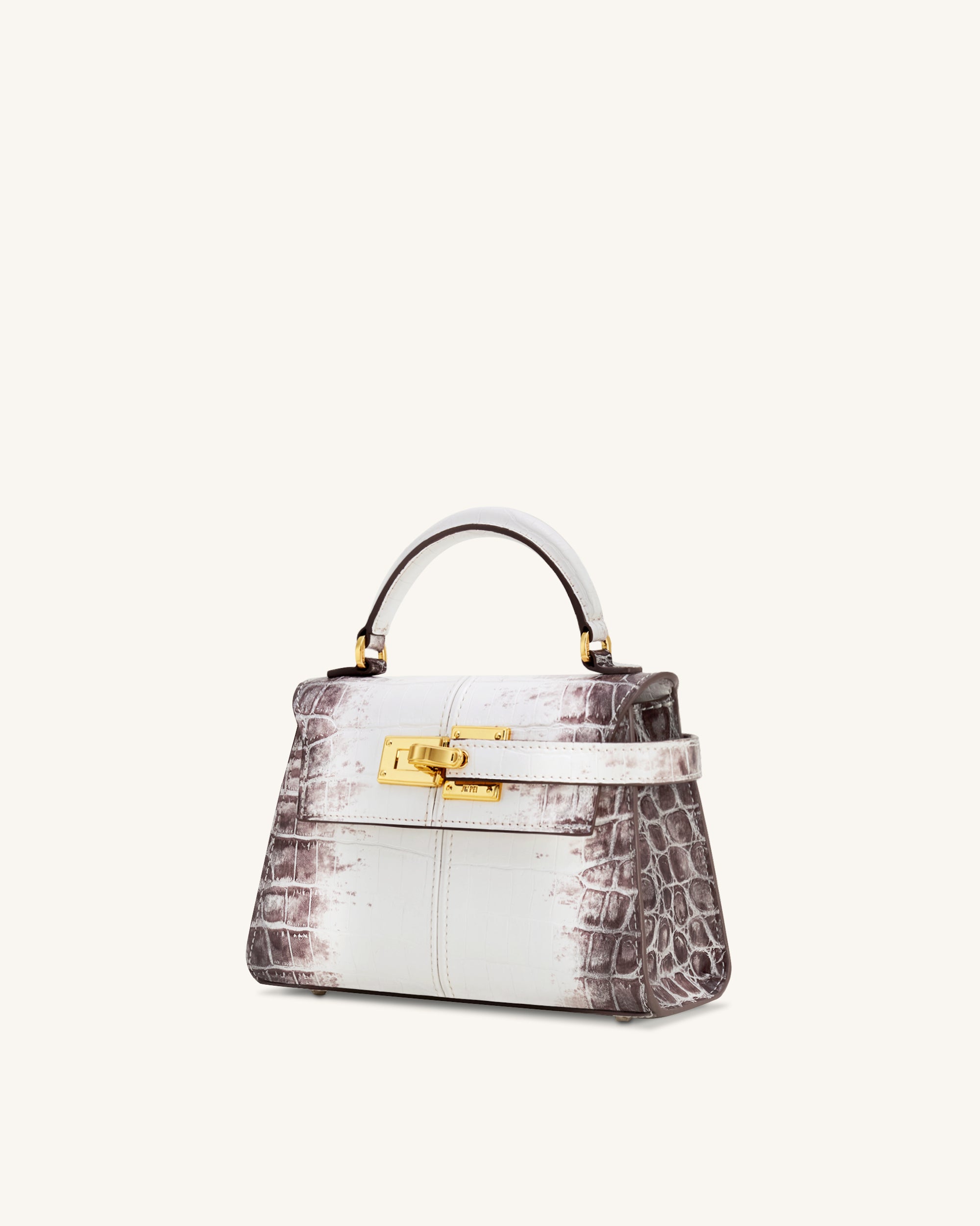 JW pei Elise ラージトップハンドルバッグ - ホワイト Elise Top Handle Bag - White Croc | JW PEI