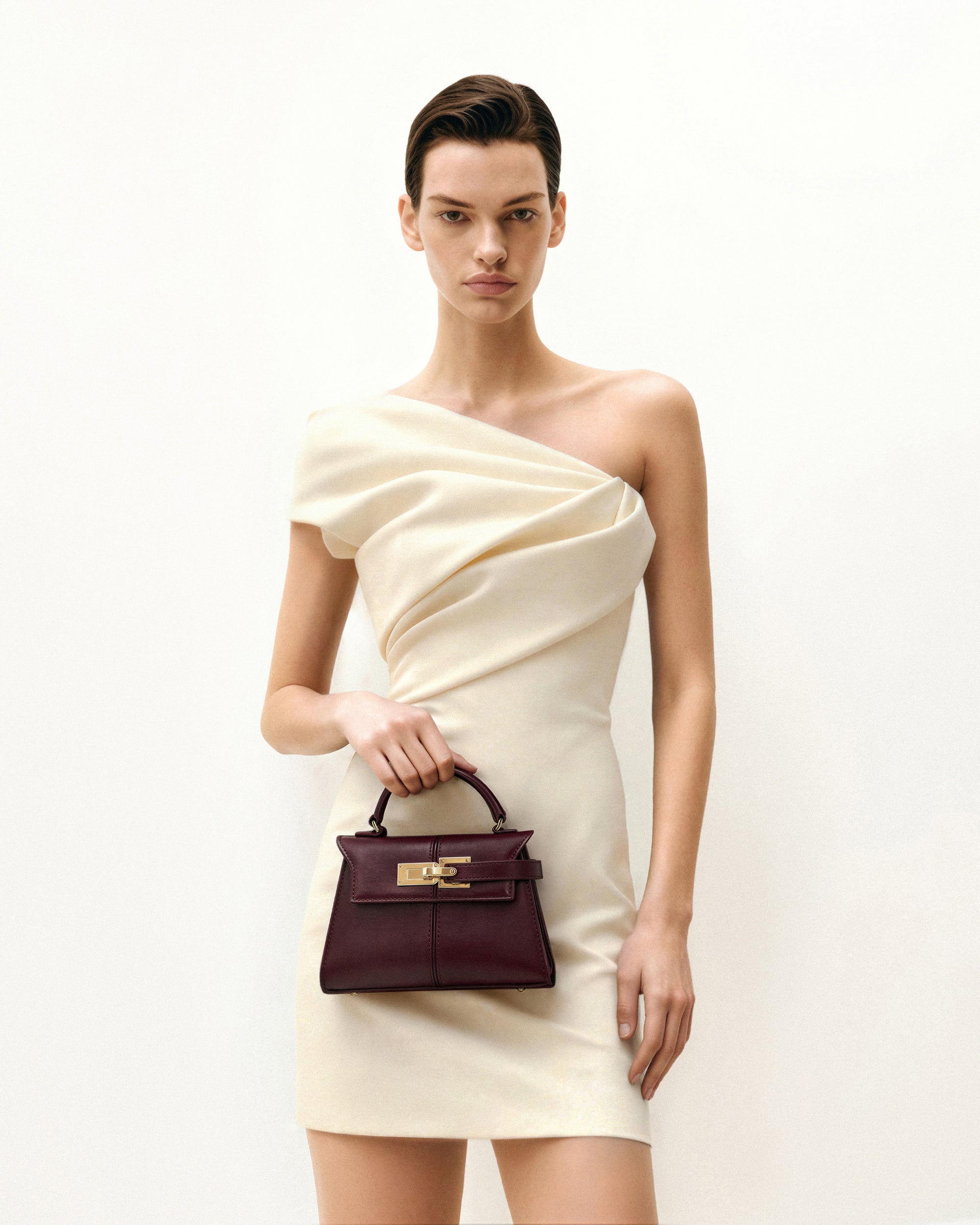 Elise Top Handle Bag - Deep Burgundy Elise Top Handle Bag - Deep Burgundy