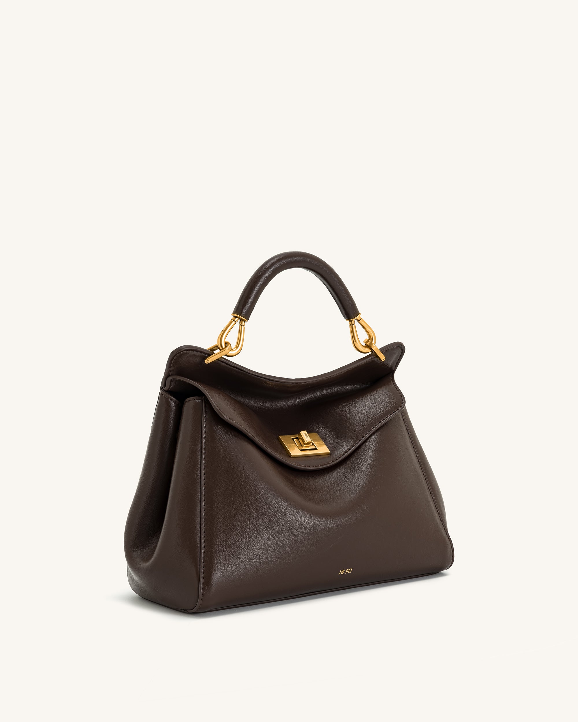 Lucia Classic Top Handbag - Dark Brown | JW PEI