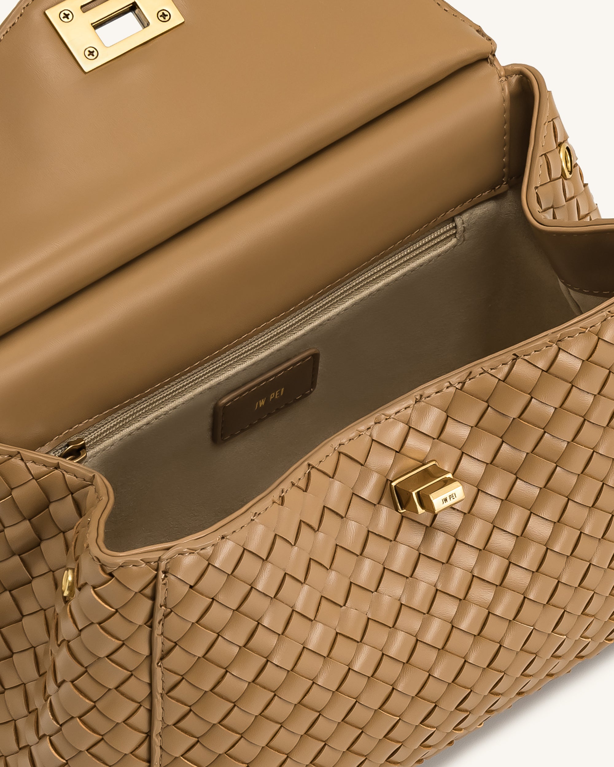 Lucia Classic Top Handle Woven Bag - Brown | JW PEI