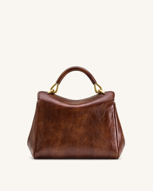 Lucia Classic Top Handle Bag - Coffee Brown