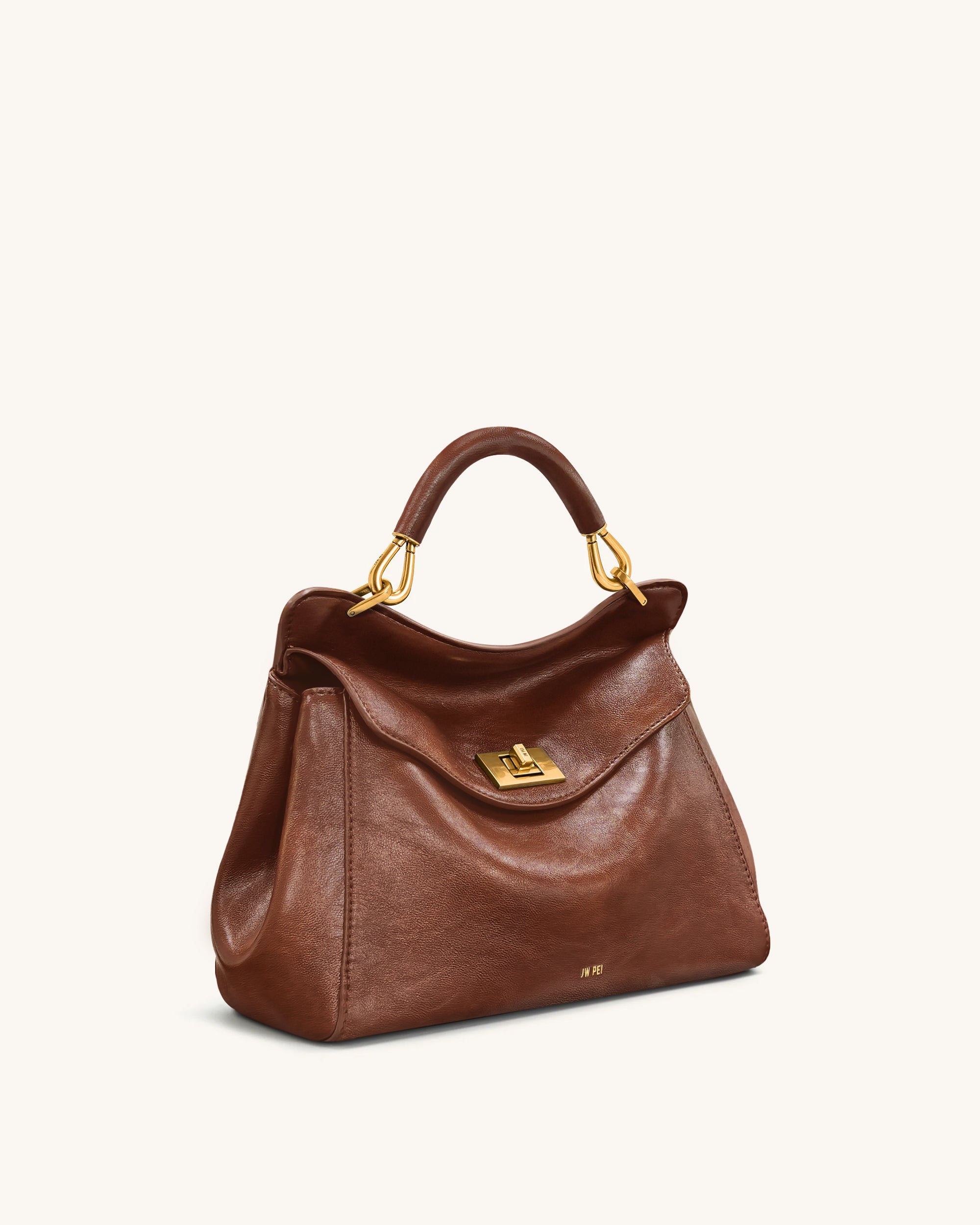 Lucia Classic Top Handle Bag - Coffee Brown | JW PEI Lucia Classic Top Handle Bag - Coffee Brown | JW PEI