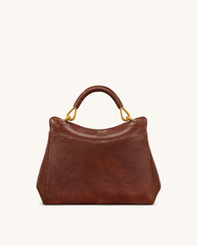 Lucia Classic Top Handle Bag - Coffee Brown