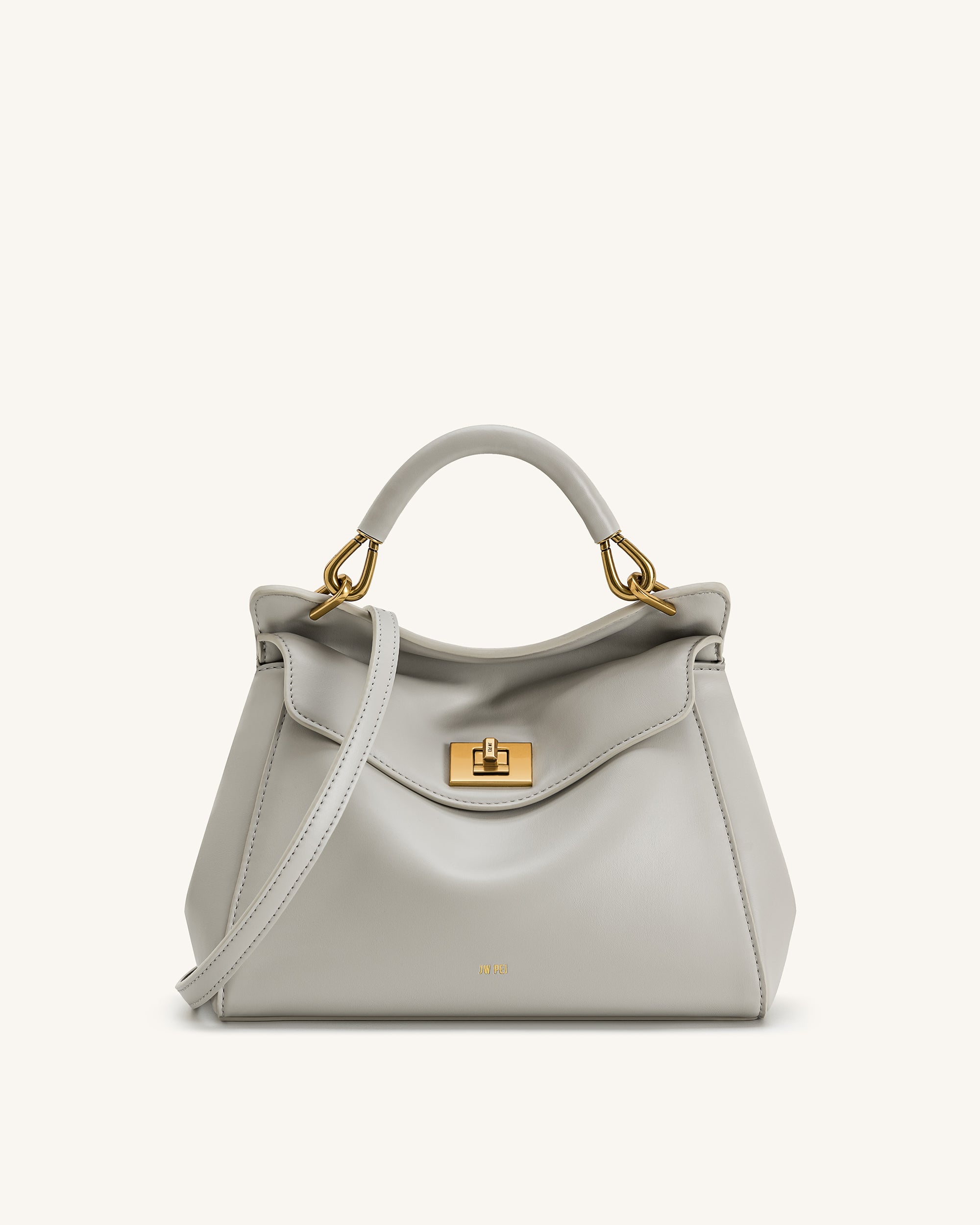 Lucia Classic Top Handle Bag - Light Gray