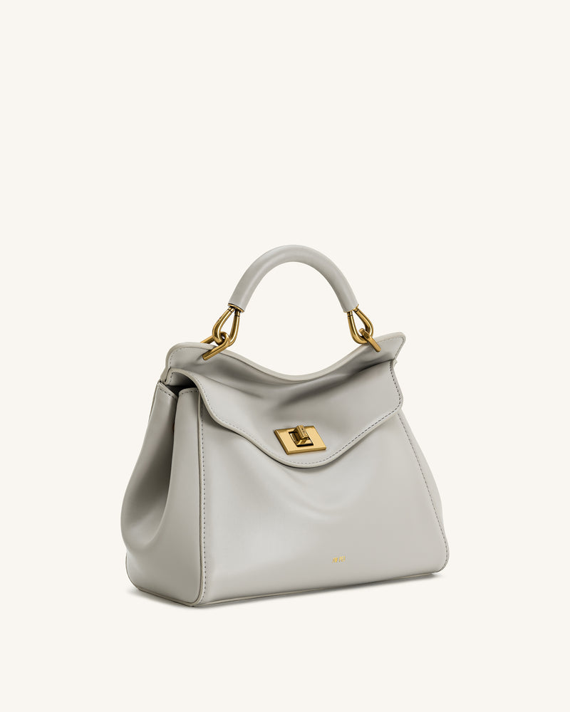 Lucia Classic Top Handle Bag - Light Gray