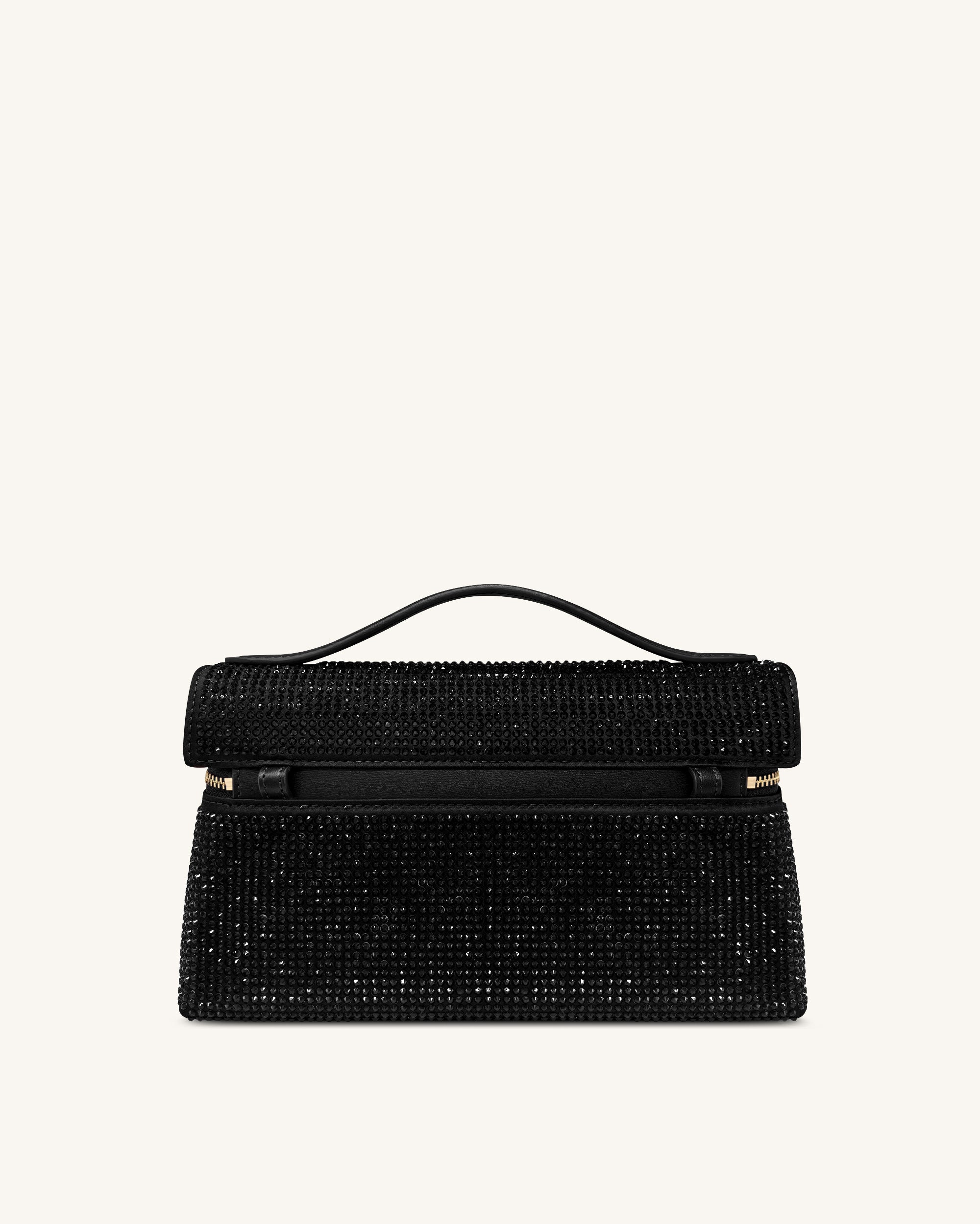 Thea Artificial Crystal Top Handle Bag - Black | JW PEI