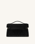Thea Artificial Crystal Top Handle Bag - Black