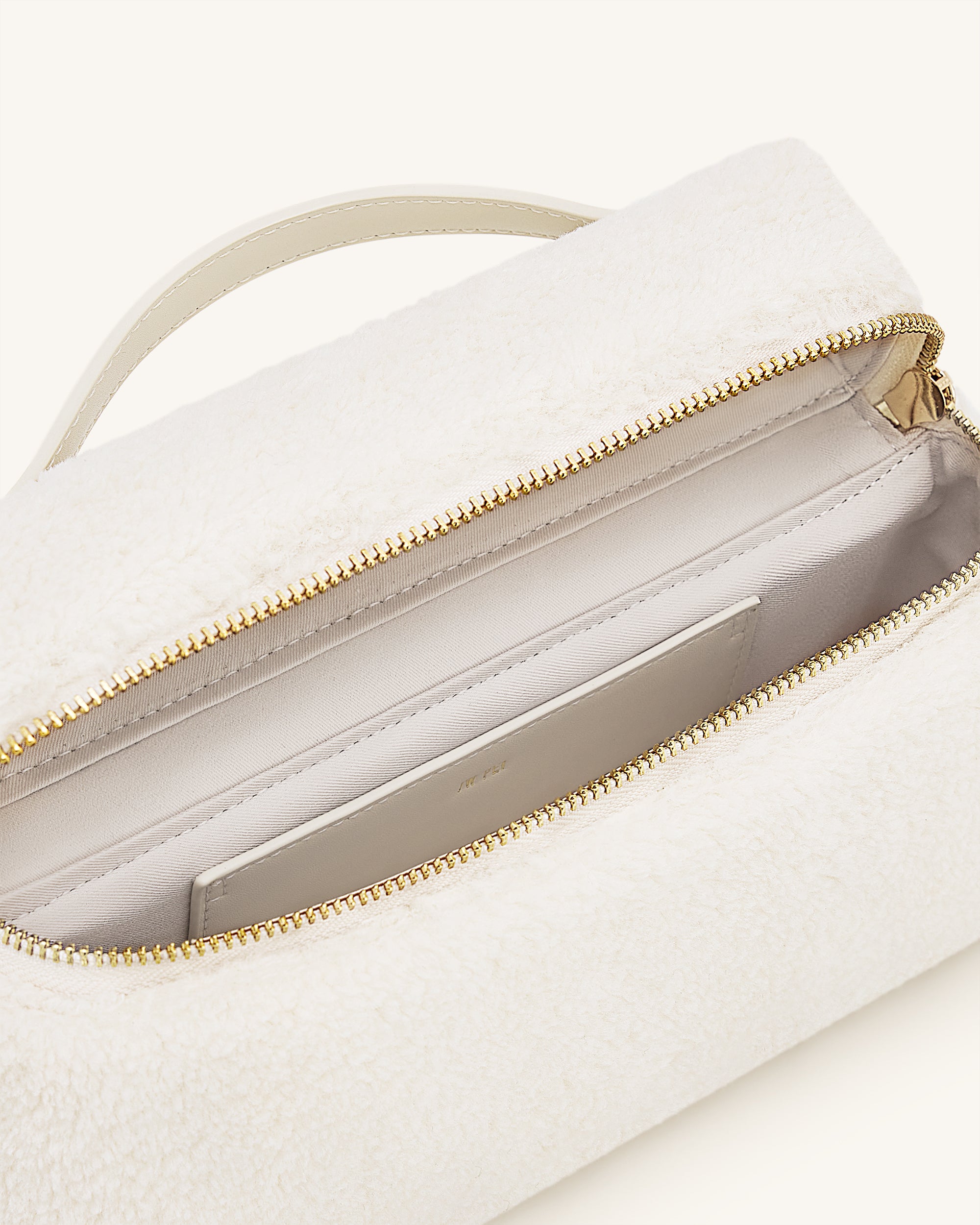 Thea Faux Fur Top Handle Bag - Cream | JW PEI