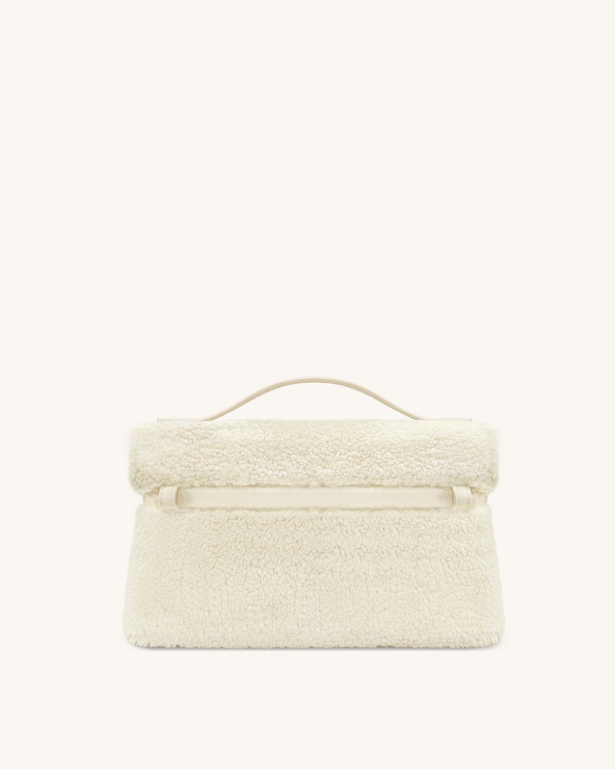 Thea Faux Fur Top Handle Bag - Cream