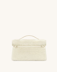Thea Faux Fur Top Handle Bag - Cream