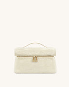 Thea Faux Fur Top Handle Bag - Cream