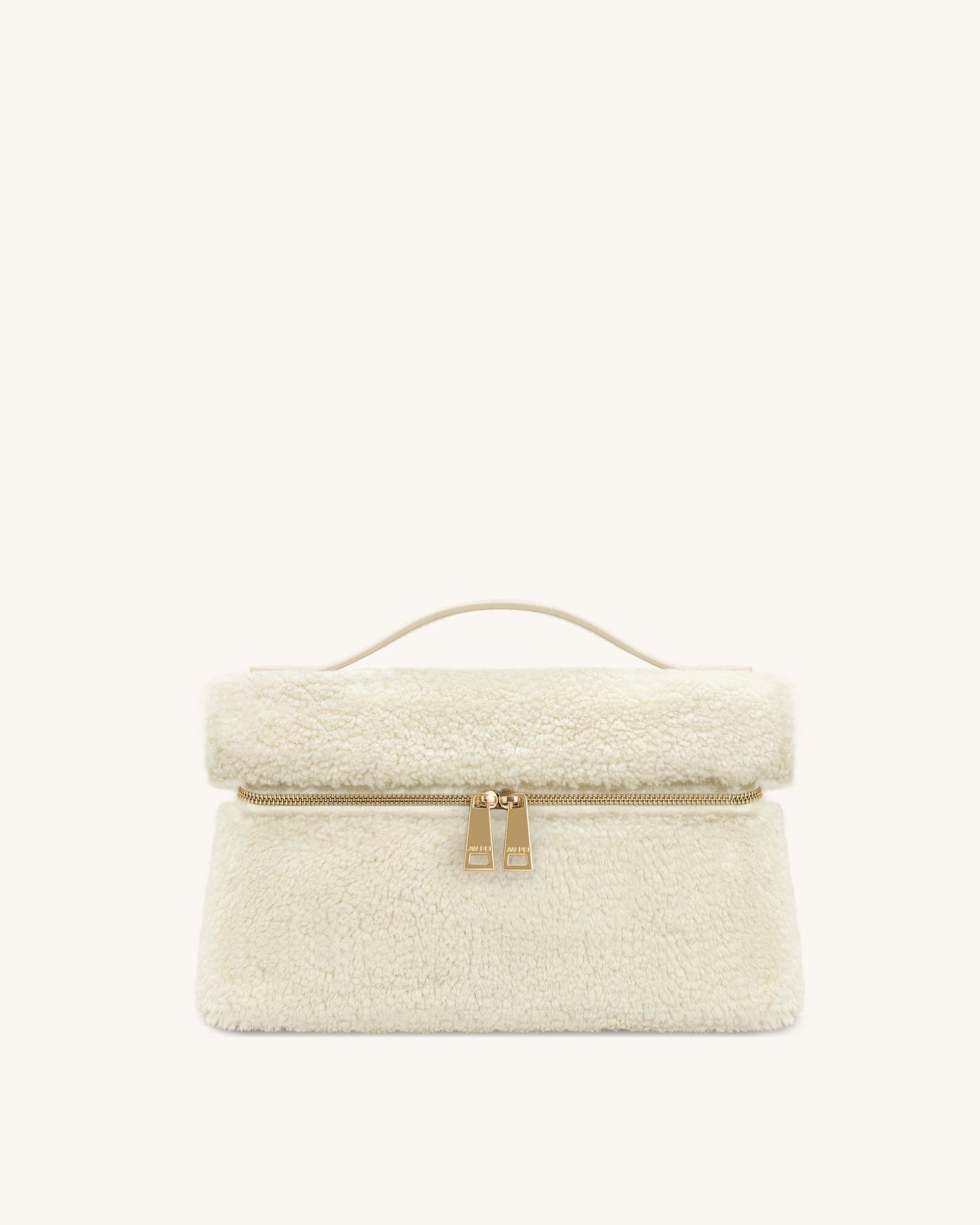 Thea Faux Fur Top Handle Bag - Cream