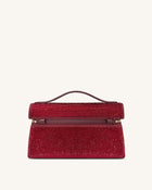 Thea Artificial Crystal Top Handle Bag - Red