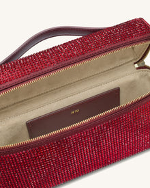 Thea Artificial Crystal Top Handle Bag - Red