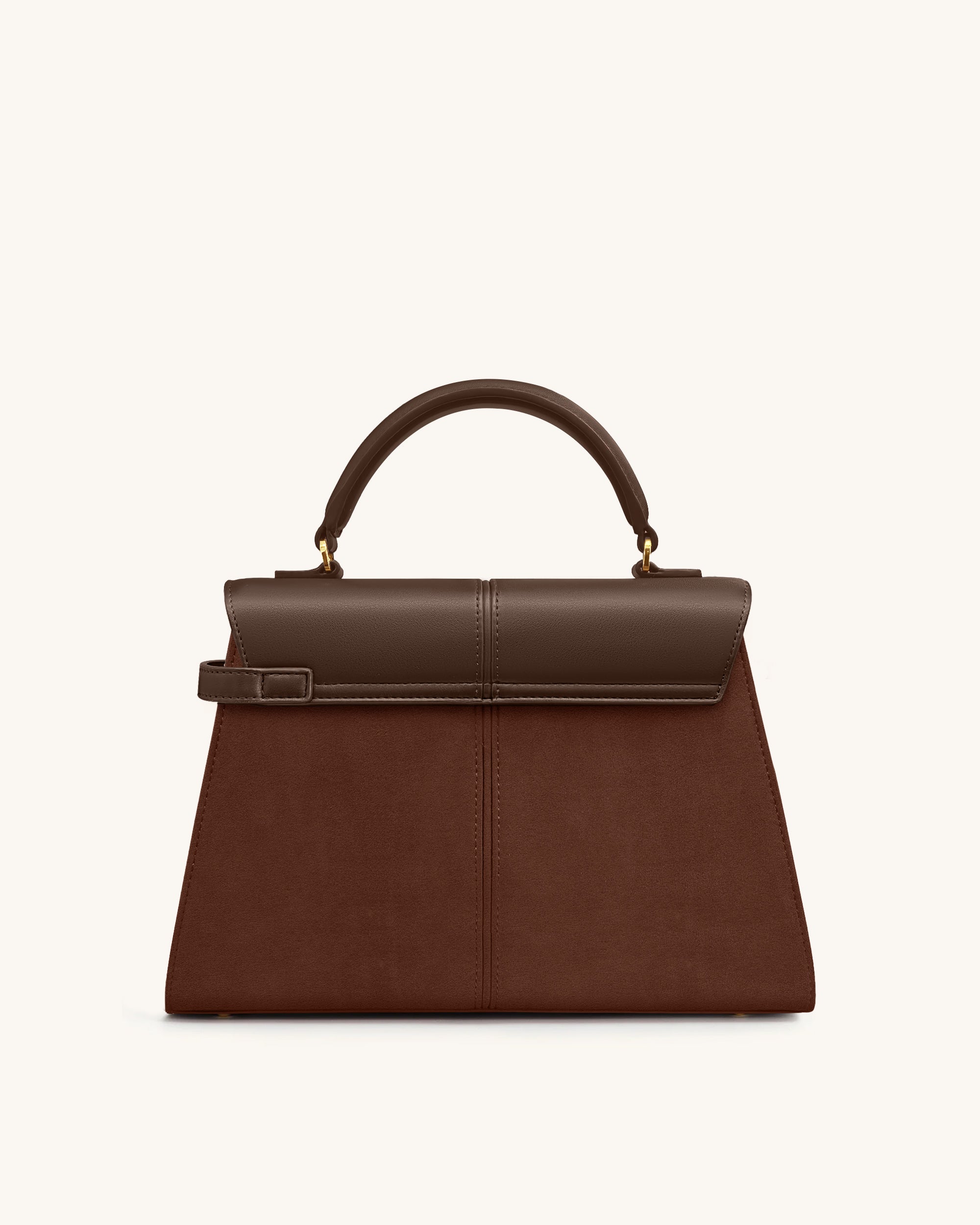 Elise Large Faux Suede Top Handle Bag - Mocha Brown | JW PEI