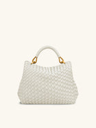 Lucia Classic Top Handle Woven Bag - White