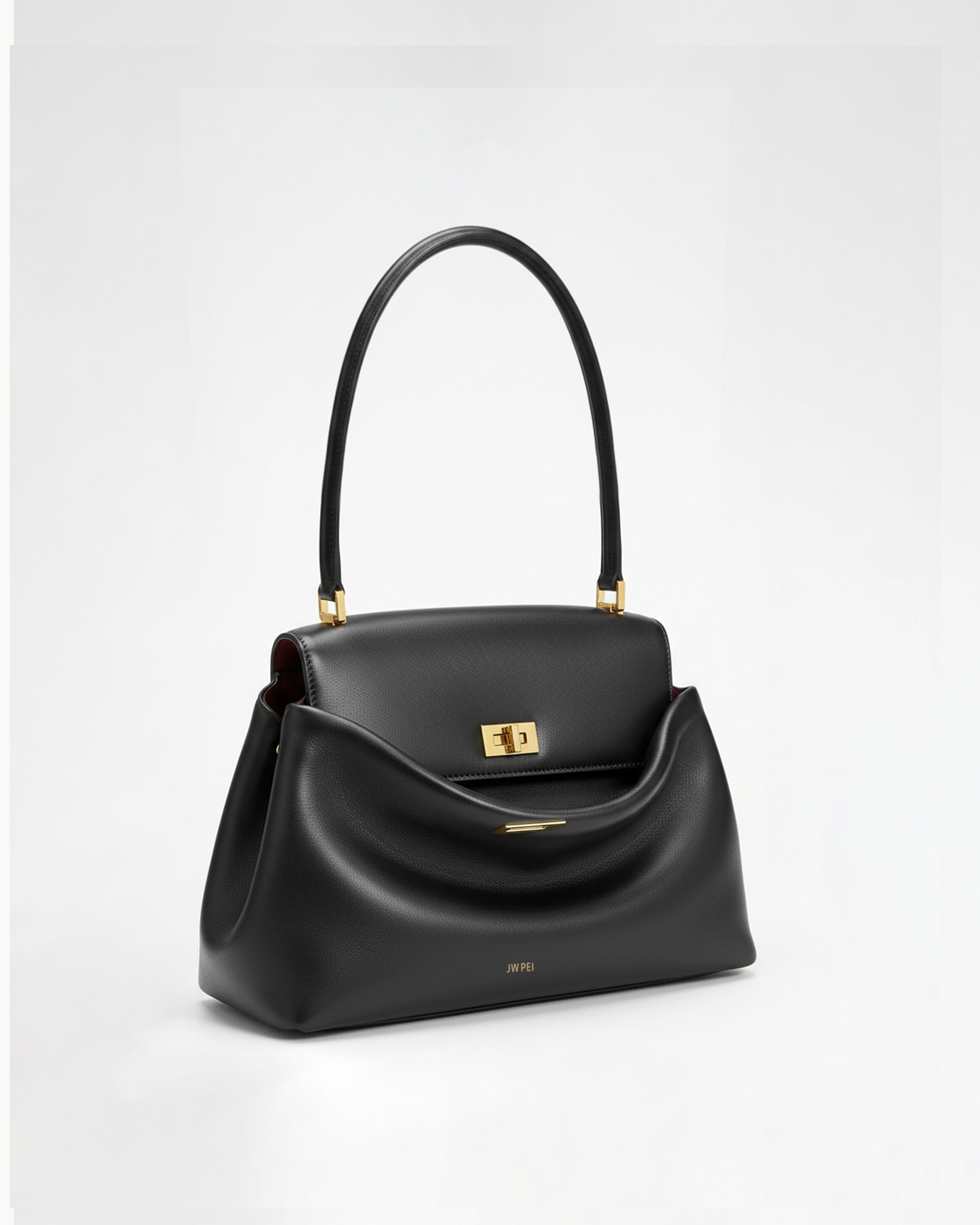Luna Draped Shoulder Bag - Black