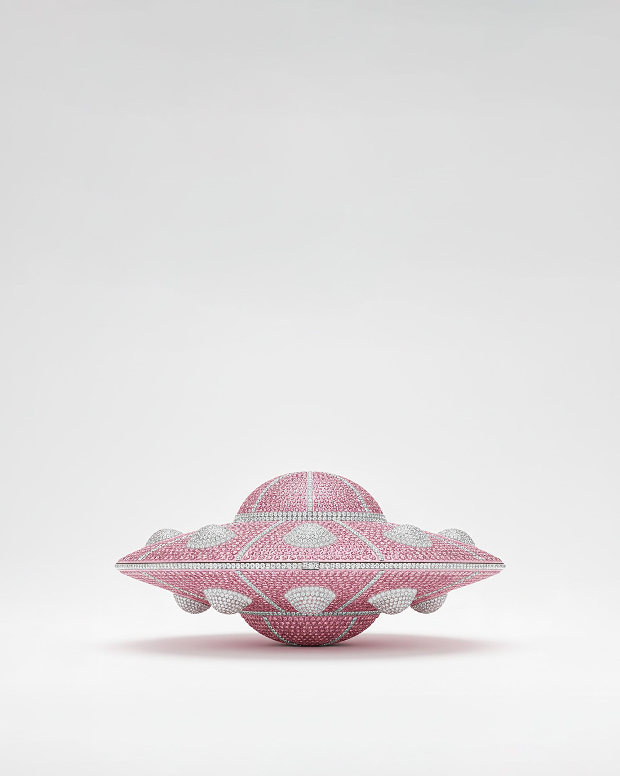 UFO Shape Faux Crystal Clutch – Pink