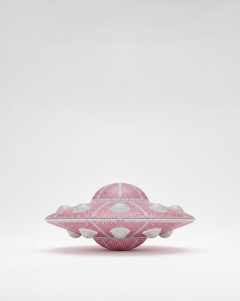 UFO Shape Faux Crystal Clutch – Pink