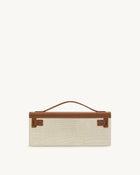 Bria Structured Top Handle Bag - Brown Canvas