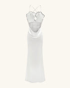 Orchid Embroidered Dress - White/Black