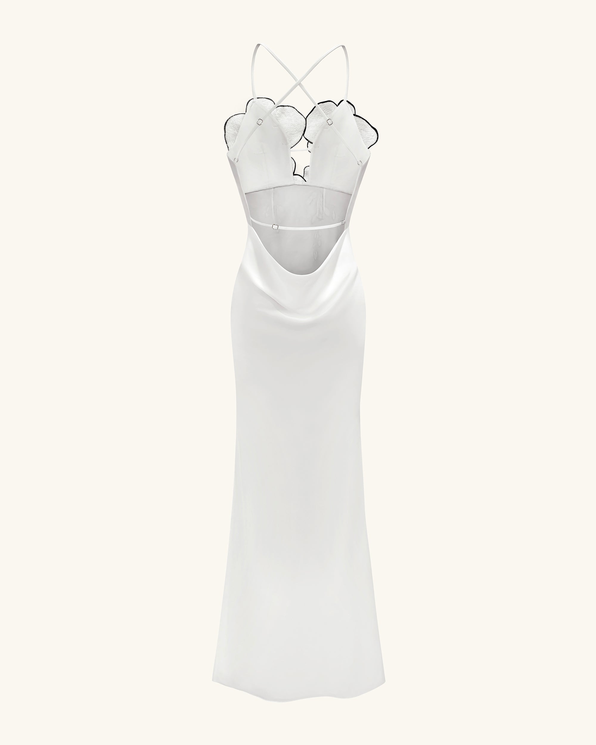 Orchid Embroidered Dress - White/Black