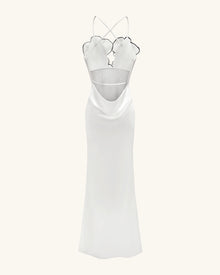 Orchid Embroidered Dress - White/Black