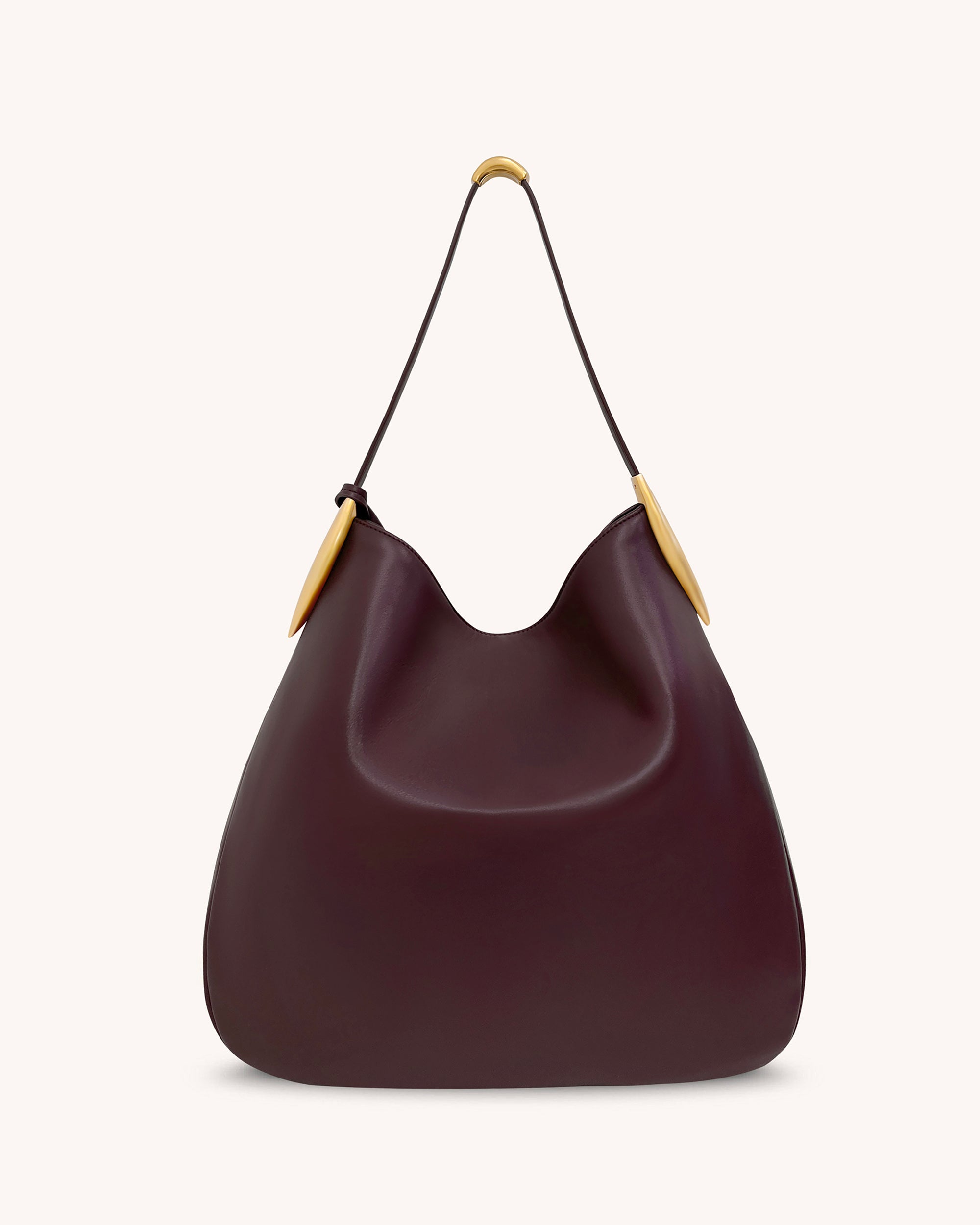 Nina Metal Charm Hobo Bag - Burgundy
