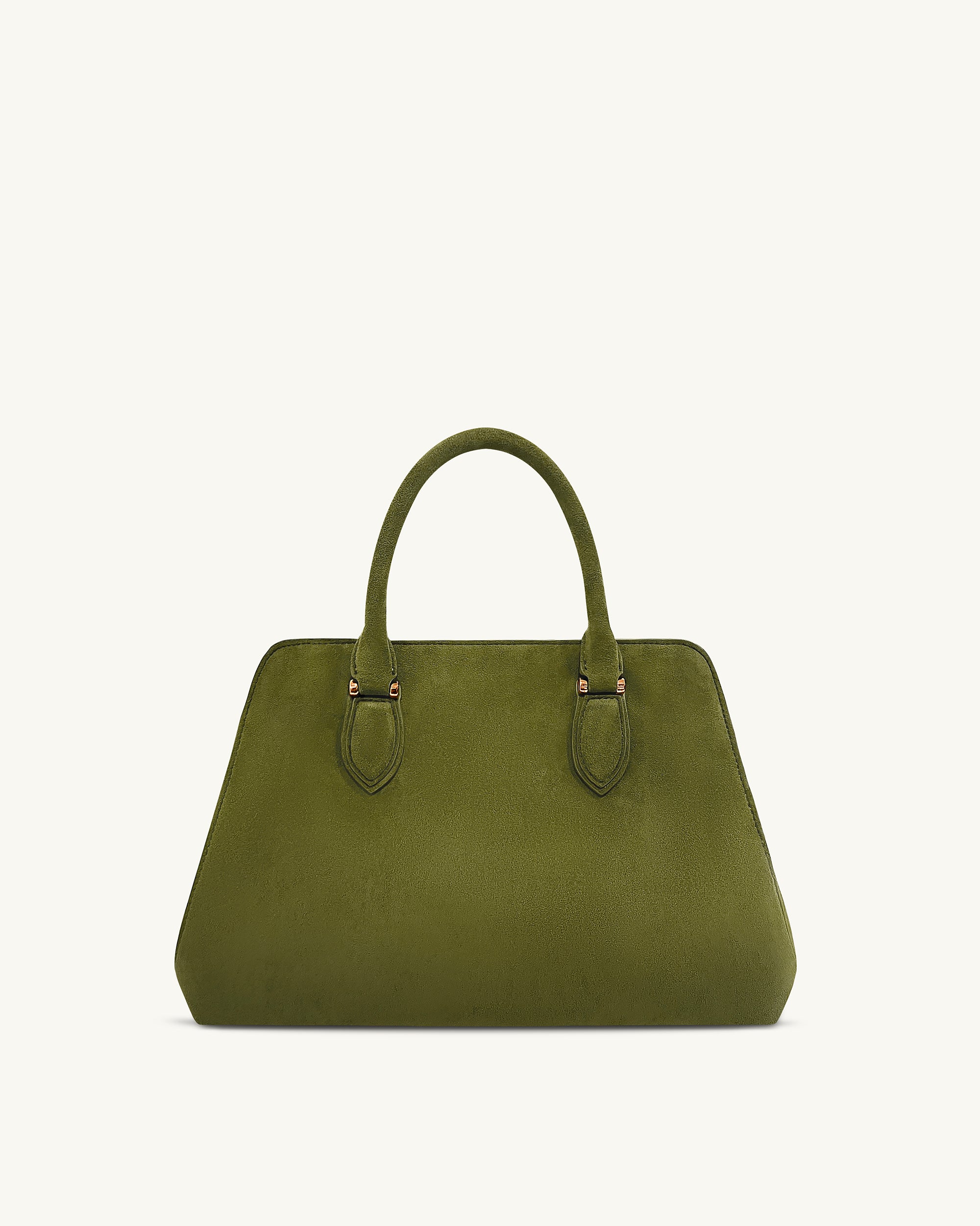Lara Faux Suede Tote Bag - Dark Olive