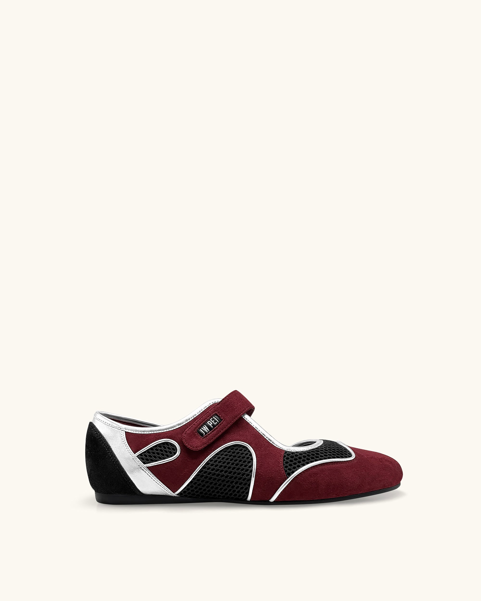 Zoe Mary Janes Flats – Burgundy Black | JW PEI