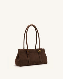 Brielle Faux Suede Tote - Brown