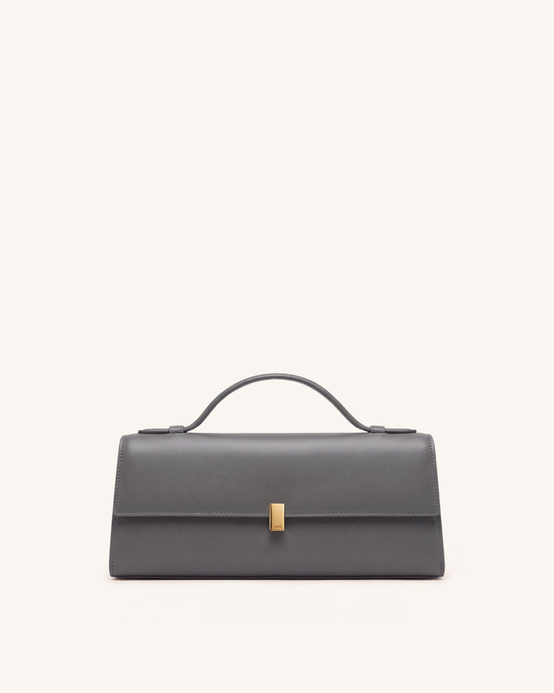 Delphine Flap Top Handle Bag - Slate Gray