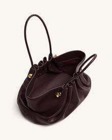 Naomi Gathered Long Handle Shoulder Bag - Deep Burgundy