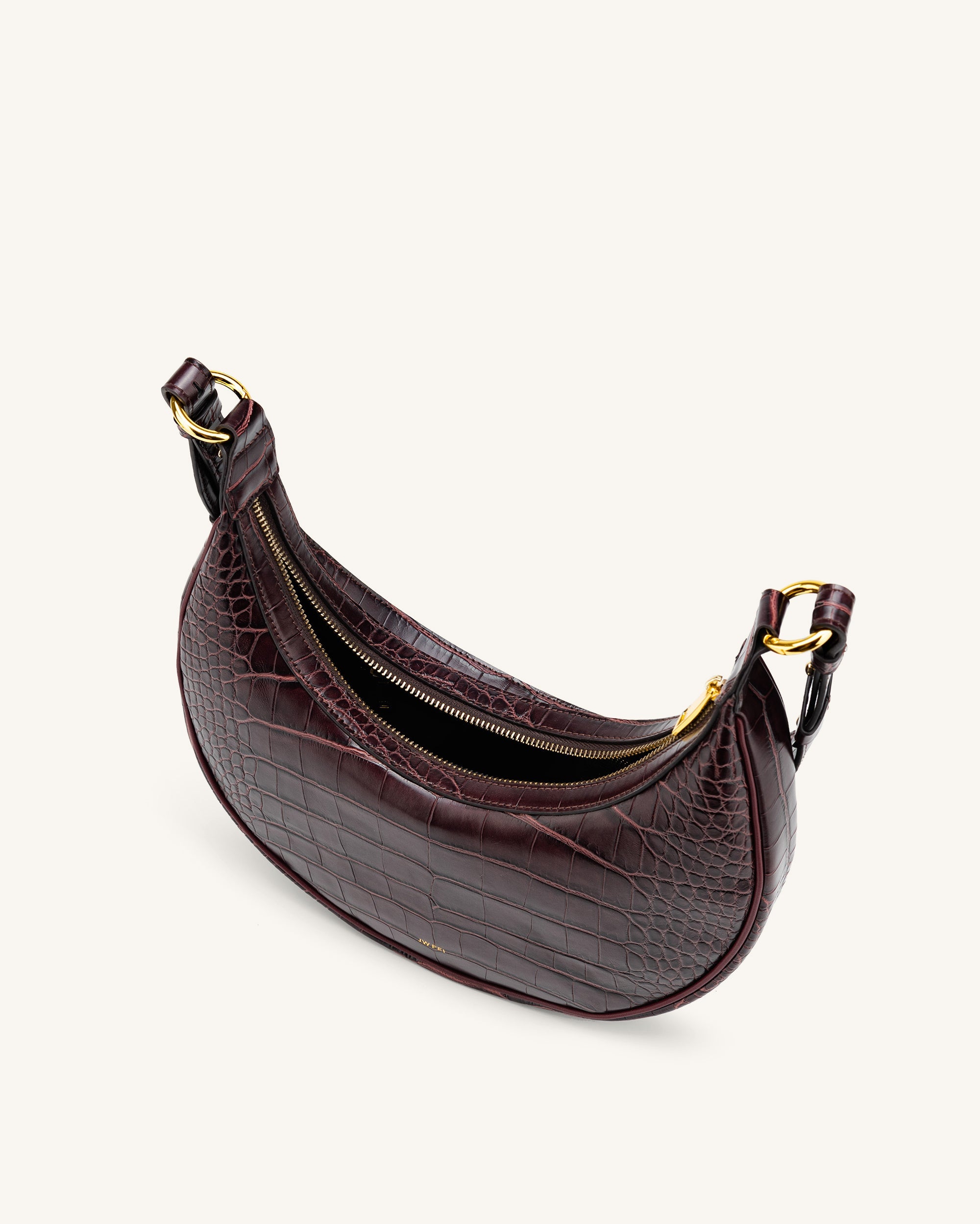 Carly Saddle Bag - Brown Croc | JW PEI