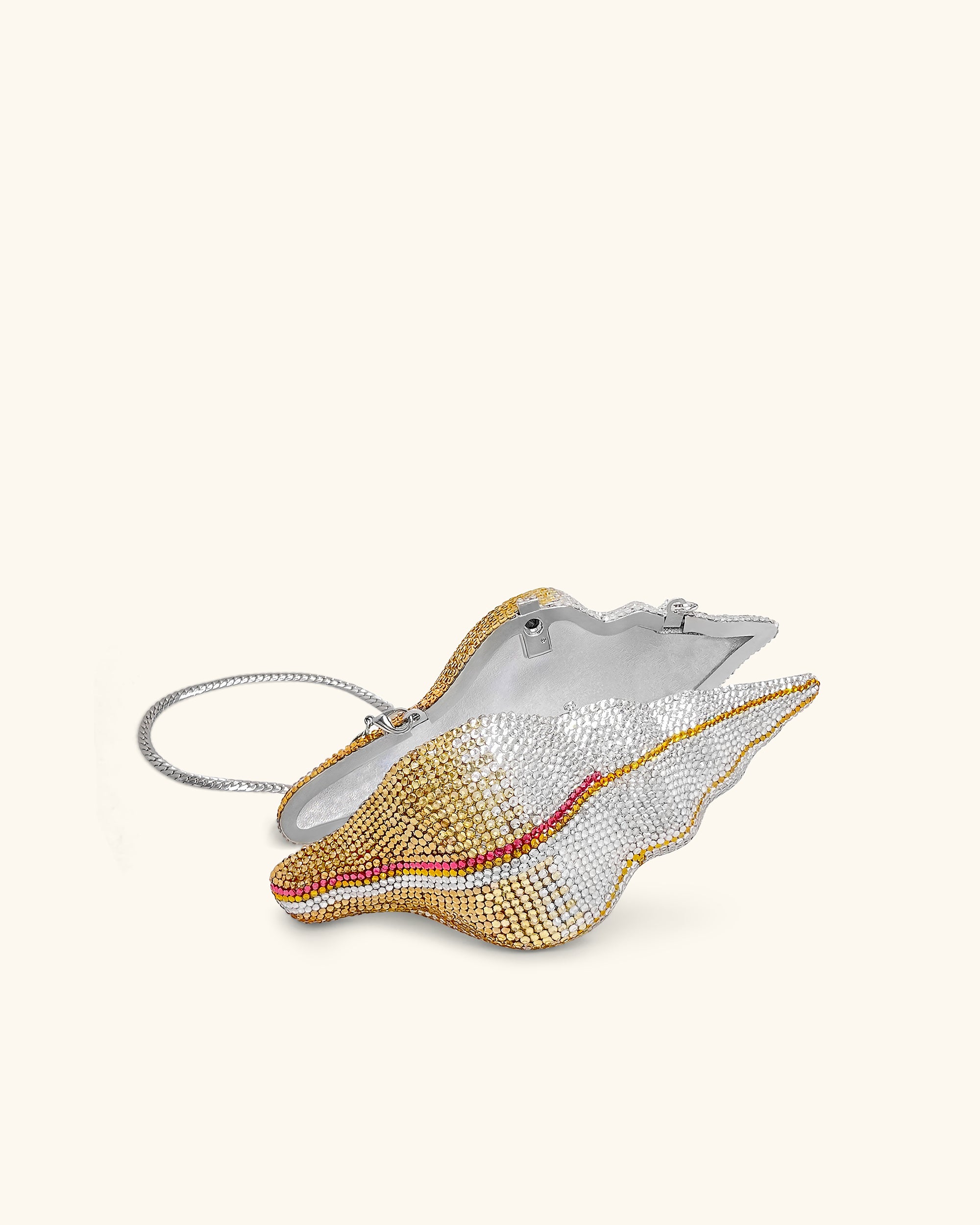 Conch Shape Faux Crystal Clutch - Gold