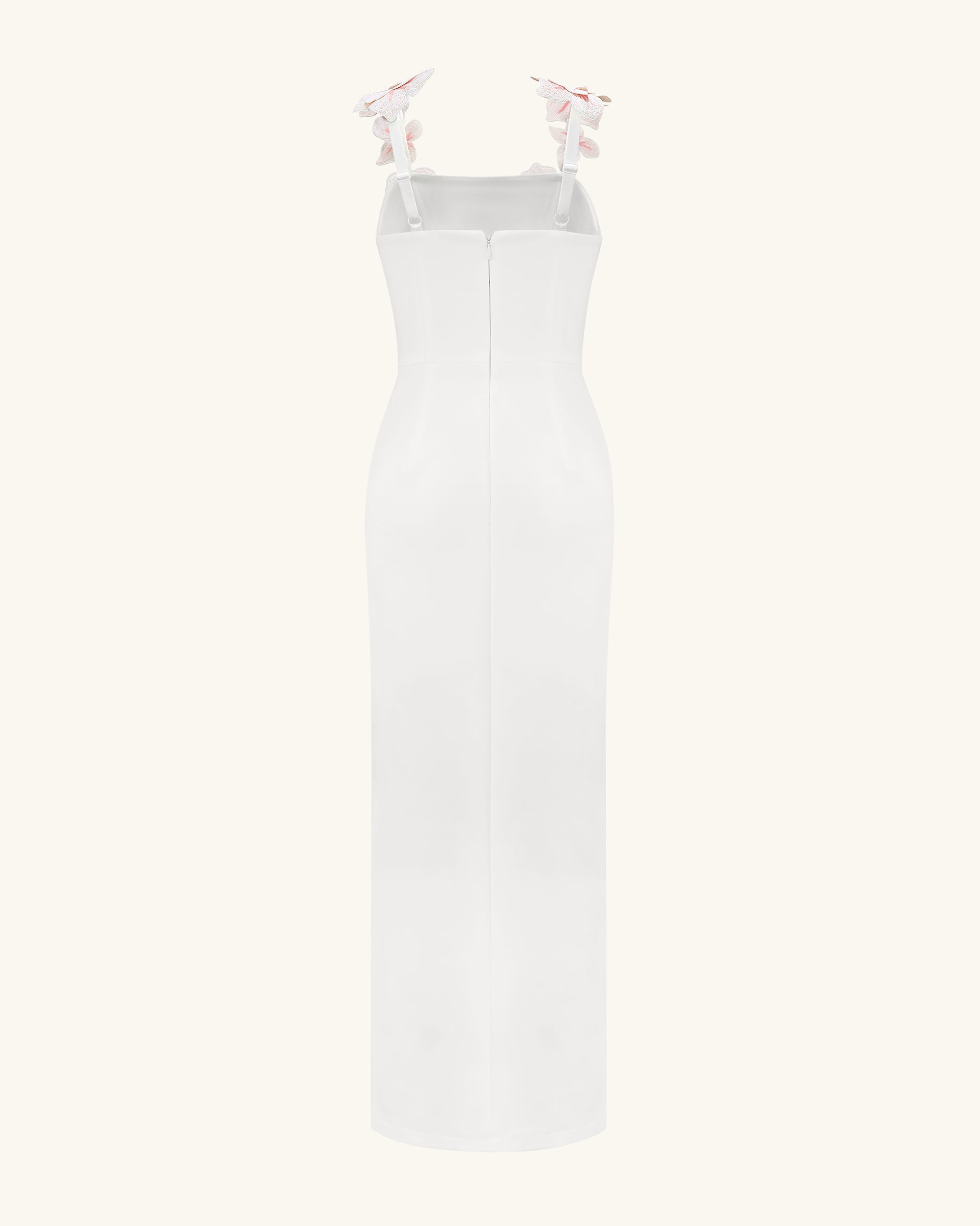 Flower Embroidered Dress - White/Pink
