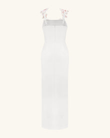 Flower Embroidered Dress - White/Pink
