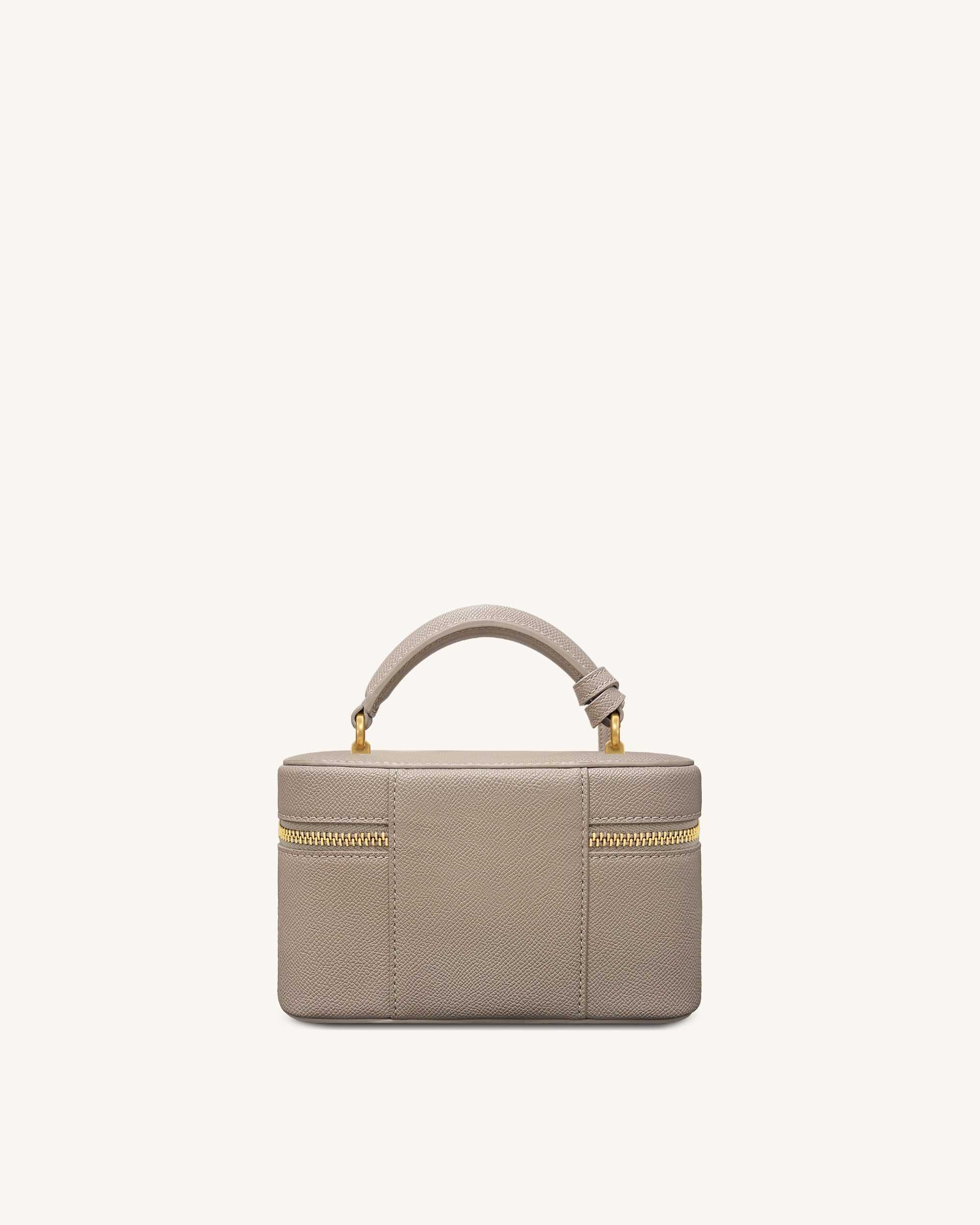 Cleo Box Shape Top Handle Bag - Taupe