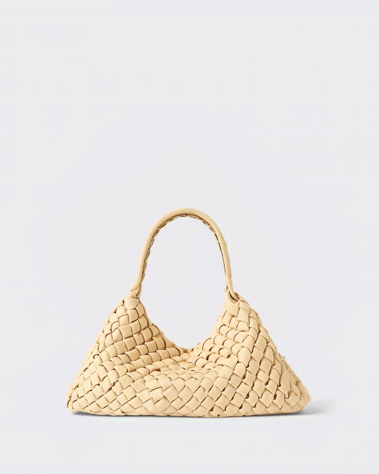 Weave Shoulder Handbag - Yellow