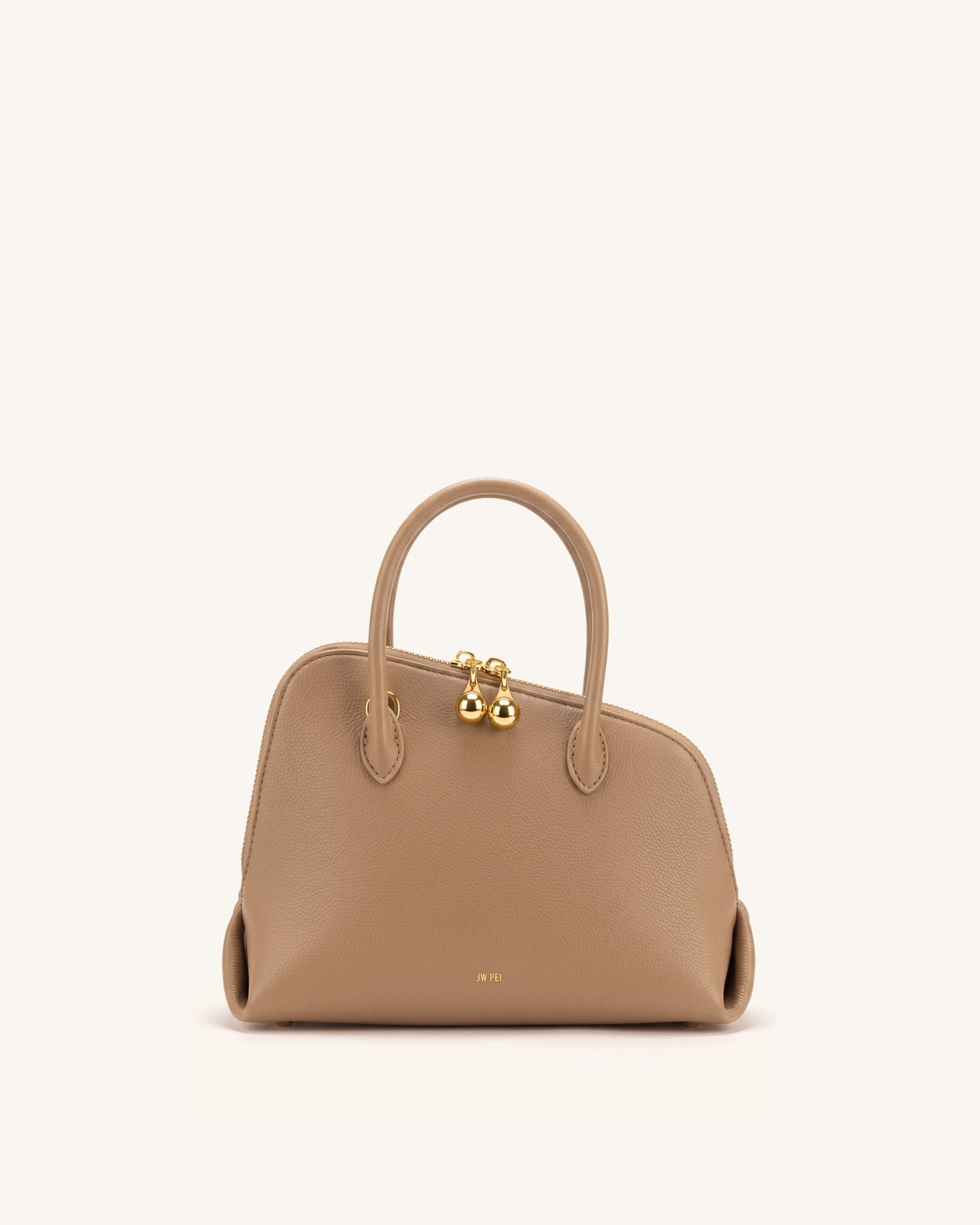 Nerina Pebbled Dome Top Handle Bag - Warm Brown