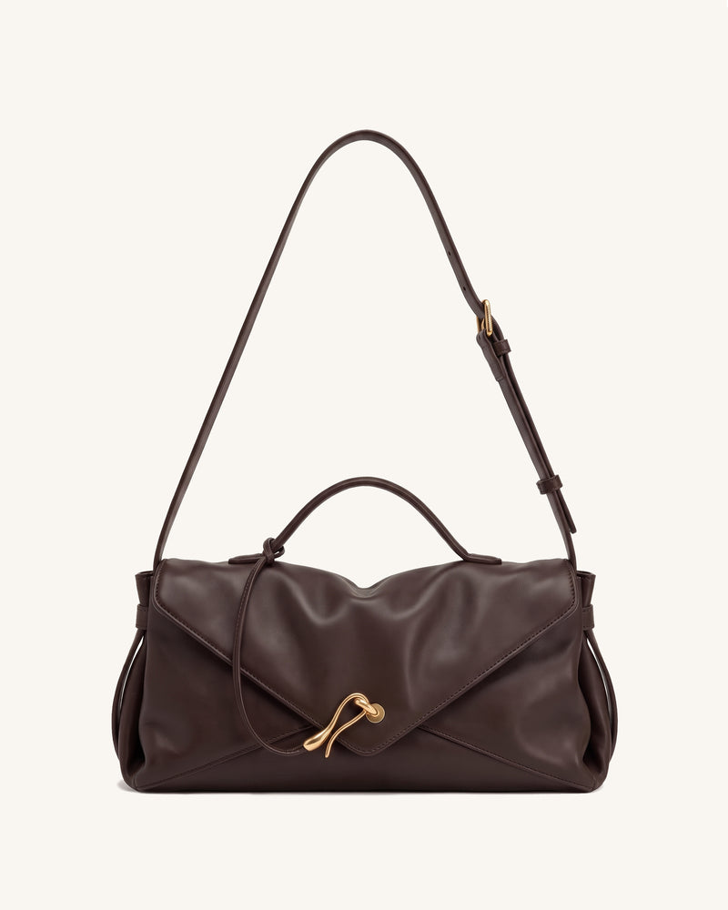 Celeste Horizontal Envelope Crossbody Bag - Brown