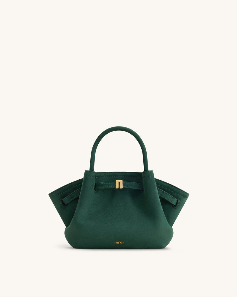 Hana Mini Faux Suede Tote Bag - Forest Green