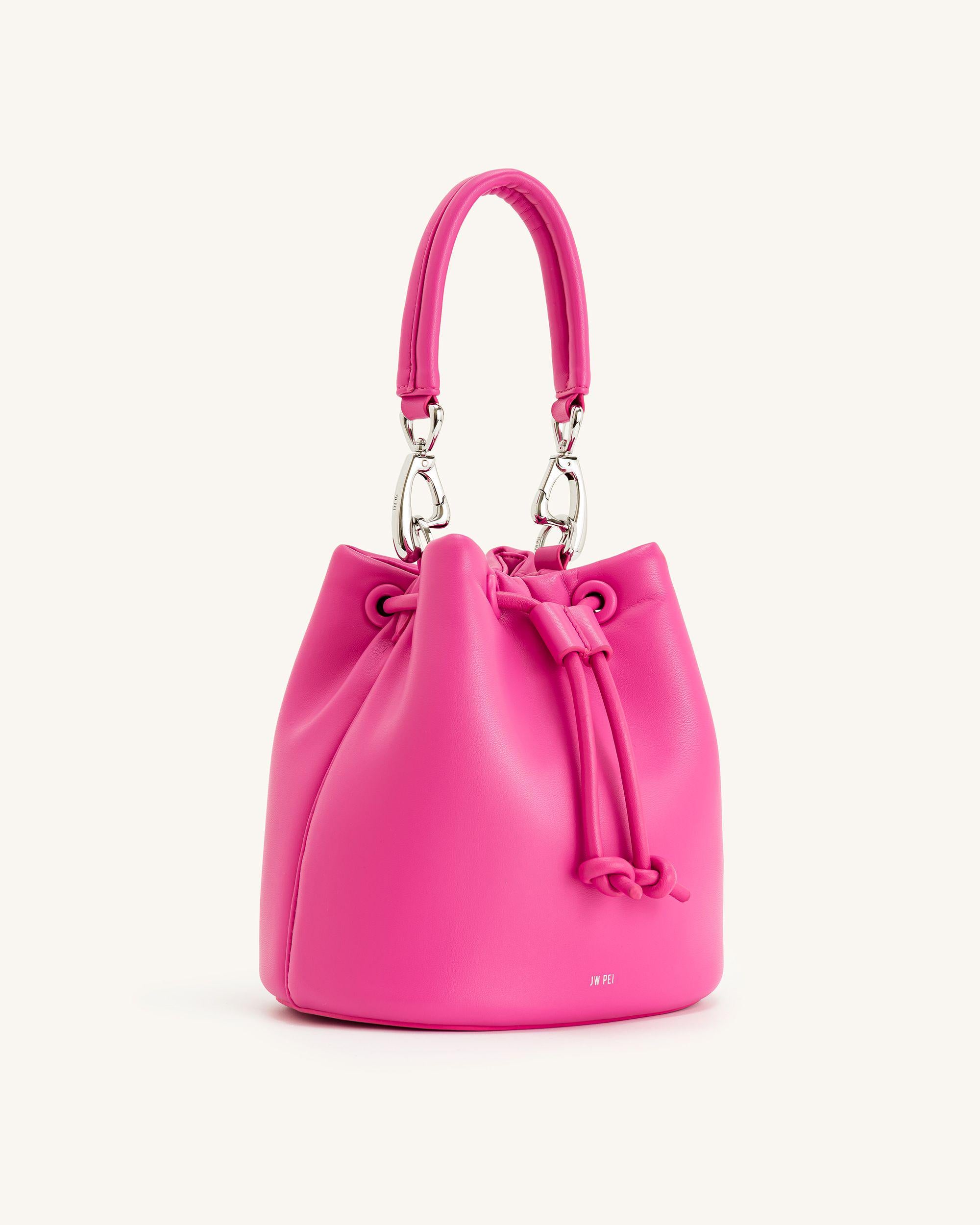 Yulia Padded Bucket Bag - Bright Pink
