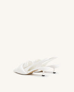 Carla Soft Padded Kitten Heel Pumps - White