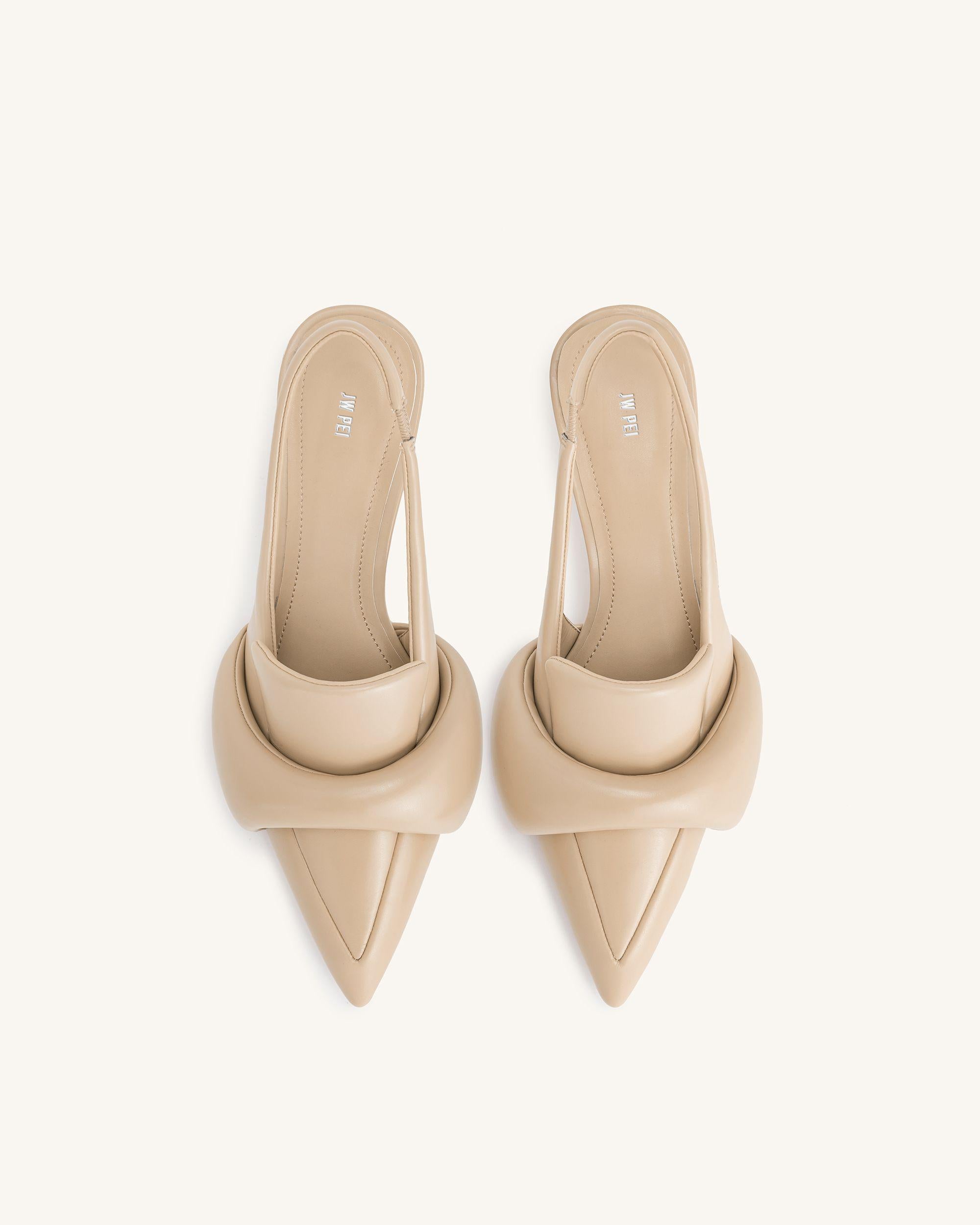 Carla Soft Padded Kitten Heel Pumps - Apricot | JW PEI